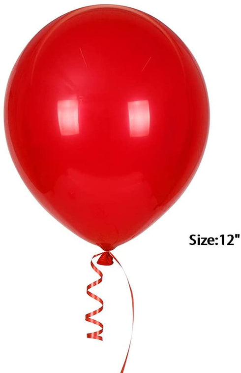 100Pack Red Balloons, 12inch Red Latex Balloons Premium Helium Quality Red Balloons for Party Supplies and Decorations(With Red Ribbon)€¦
