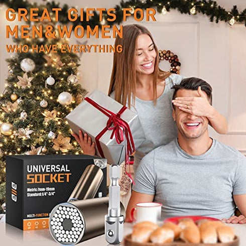 BIIB Stocking Stuffers Gifts for Men, Universal Super Socket, Cool Gadgets for Men Gifts for Dad, Christmas Gifts for Men Unique, Stocking Stuffers for Teens, Husband, Him, Tools for Men, Dad Gifts