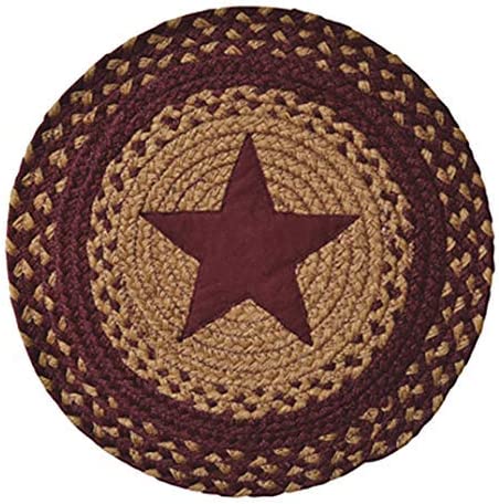 Star Braided Table Mat Burgundy Country Decor
