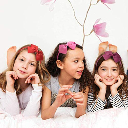 7Rainbows Cute Burgundy Bow Headband for Girls Toddlers.