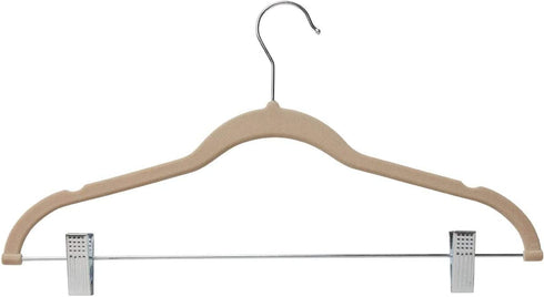 Home-it 10 Pack Clothes Hangers with clips - IVORY Velvet Hangers for skirt hangers - Clothes Hanger - pants hangers - Ultra Thin No Slip