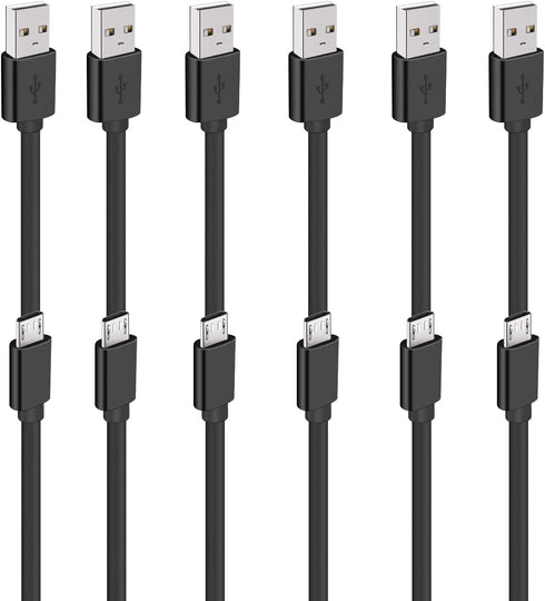 Short Micro USB Cable 1ft,SCOVEE 12 inch Fast Android Charger Cord for Smartphones,Samsung Galaxy,HTC,Motorola,Nokia,MP3,Tablet,USB2.0 A Male to Micro B Charging Station Sync Cord,6 Multi Pack
