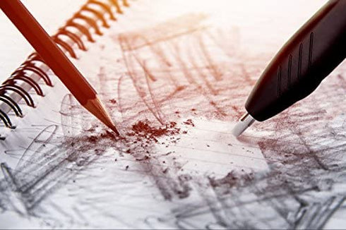 Ohuhu Electric Eraser Kit with 40 Eraser Refills and 1 Eraser Brush, Auto Erasers for Artist Drawing, Painting, Sketching, Drafting, Architectural Plans, Arts and Crafts,Battery Operated Pencil Eraser