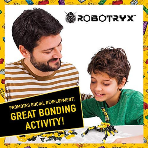JITTERYGIT Robot Building Toy Gift for Boys, Perfect STEM Gift for Builders Ages 6, 7, 8, 9, and 10 Year Olds, Yellow Zakarpian (238 Pcs) Robotryx