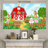 Farm Animals Theme Party Decorations, Farm Animals Barn Door Backdrop Banner for Children Baby Shower Birthday Party Supplies, Farm Animals Scenic Background Photo Booth Banner, 72.8 x 43.3 Inch