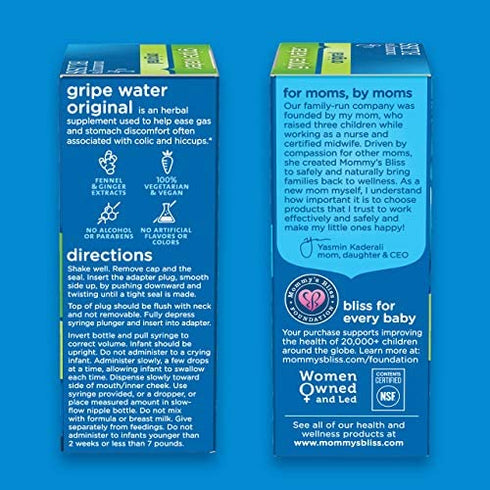 Mommy's Bliss Gripe Water Original 2 Fl Oz & Baby Gas Relief Drops 1 Fl Oz Combo Pack, Helps Relieve Baby's Gas, Colic, Hiccups & General Fussiness, Safe & Gentle for Babies, Total 3 Fl Oz