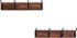 OROPY Rustic Wooden Coat Rack 2 Pack, Wall Mounted Heavy Duty Pine Wood Hat Hanger with 4 Black Metal Hooks for Entryway Bathroom Closet Organizer, Burnt Wood Color