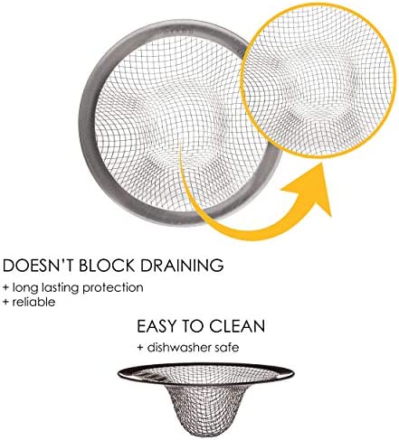 Hair Catcher Drain Cover, Sink Strainer, Small Drain Protector 3", Kitchen Drain Catcher, Shower Sink Drain Cover Mesh (Pack of 3)