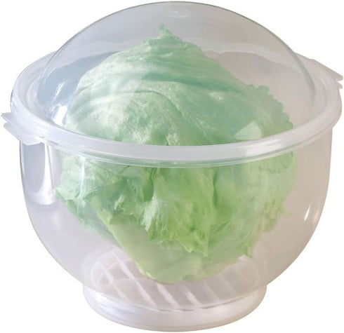WalterDrake Lettuce KeeperTM - Lettuce Crisper Salad Keeper Container Keeps your Salads and Vegetables Crisp and Fresh- 7" X 8" (brown) (1) (1)