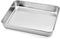 P&P CHEF Deep Toaster Oven Tray Pan, Stainless Steel Small Rectangular Baking Pan, Size 9.3”x7”x1.75”, Brush Finished & Easy Clean, Non Toxic & Heavy Duty