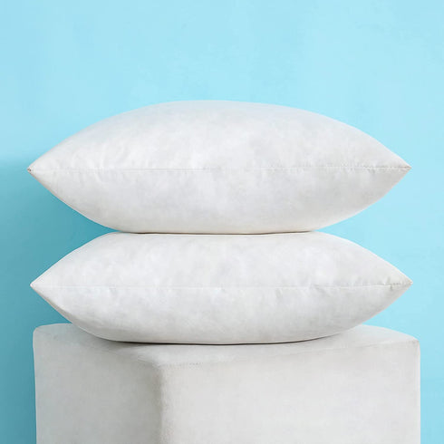 MIULEE Throw Pillow Inserts, Set of 2 Down and Feather Cotton Decorative Pillows, Square Sham Stuffer for Sofa Couch Cushion Living Room 16x16 Inches