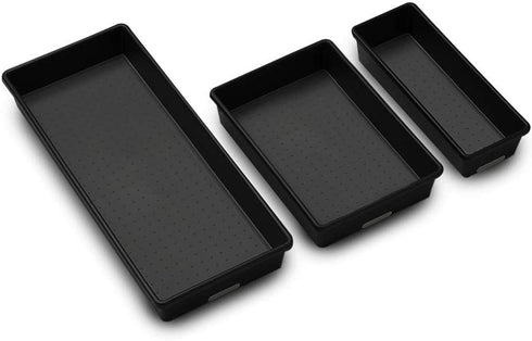 madesmart 3 Bin Pack-CARBON COLLECTION Soft-Grip Lining & Non-Slip Rubber Base & BPA-Free, Medium