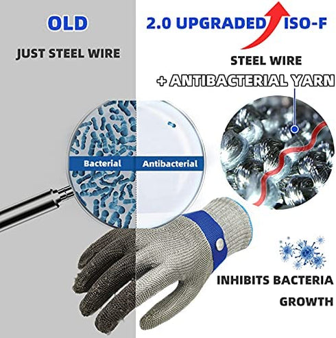 Schwer ANSI A9 Cut Resistant Glove, Food Grade Stainless Steel wire Mesh Metal Gloves, Knife Cutting Gloves for kitchen Mandoline Slicing Butcher Meat Cutting Oyster Shucking Fish Fillet?S, 1 PCS?