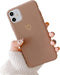 Ownest Compatible with iPhone 12 Case, 12 Pro Case for Soft Liquid Silicone Heart Pattern Slim Protective Shockproof Case for Women Girls for iPhone 12/12 Pro-Brown
