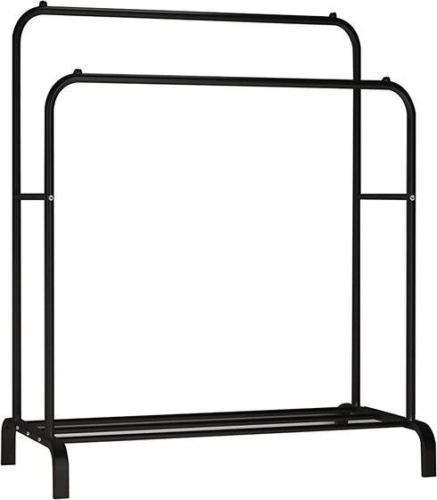 UDEAR Garment Rack Freestanding Hanger Double Pole Multi-Functional Bedroom Clothing Rack,Black