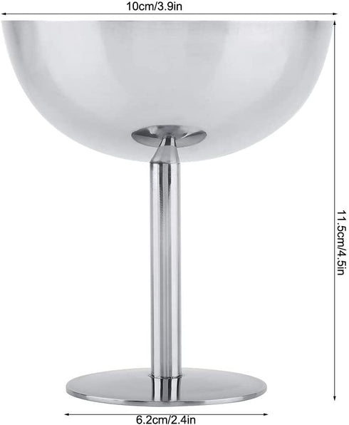 Ice Cream Cups Dessert Dish Stainless Steel Sundae Bowls for Salad Fruit Pudding(Tall)