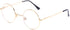 AZorb Blue Light Blocking Glasses for Women Men Retro Round Metal Frame Eyeglasses (Gold)