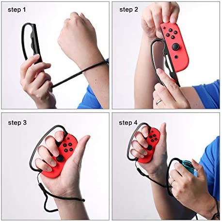 ECHZOVE Grip for Switch Fitness Boxing, Handle for Nintendo Switch Boxing - 2 Packs (Black)
