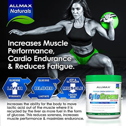 ALLMAX Nutrition - Cytogreens Super Greens Powder, Infused with Spirulina, Spinach & Barley Grass, Supports Immune Health and Digestive Function, Vegan Friendly, 125 Grams