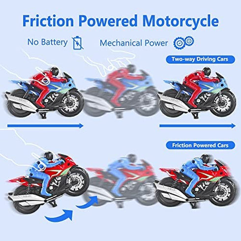 Vioziot Toy Motorcycle, 2 Pack Motorcycle Toys for Kids,Toy Dirt Bike Push and Go Friction Powered Car Toys for Boys Girls,Kids Birthday Gift for Age 3 4 5 6 Year Old Christmas Party Supplies…