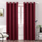MIULEE Thermal Insulated Linen Curtain for Bedroom Living Room Home Decor Room Darkening Farmhouse Grommet Textured Window Blackout Drape Light Block, 1 Panel W 52 x L 84 Inch Burgundy Red
