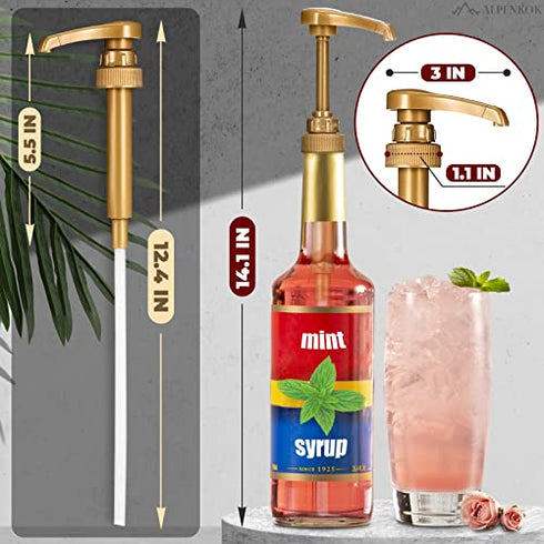 4Pcs Coffee Syrup Pump Dispenser Compatible with Torani Syrup Pump - Creamer Pump for Coffee Syrup Bottle (25.4 oz-750ml) - Davinci Syrup Pump Bottle Pump Dispenser Coffee Syrup Pumps by Alpenkok