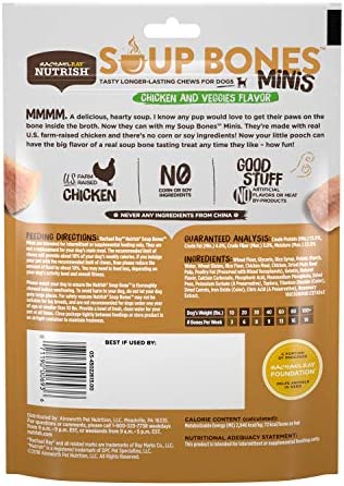 Variety Rachael Ray Nutrish Soup Bones Minis Dog Treats For Smaller Dogs Real Beef & Barley and Real Chicken & Veggies - Each Pack 4.2 oz/ 6 Chew Treats (Minis) by Rachael Ray