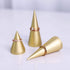 GemeShou Metal Gold 2pcs Set Finger Ring Display Holder Wedding Single Ring Display Cone Stand Jewelry Photography Hand Decor?Gold Ring Holder 2pcs Height 2" and 3.1"?