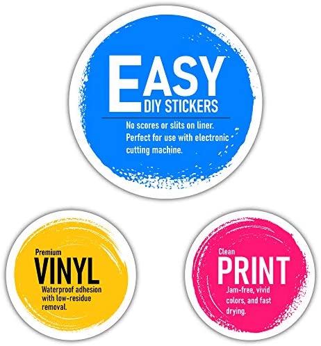 JETCITY Premium Printable Vinyl Sticker Paper | Inkjet & Laser Printers | Waterproof | Cricut Compatible | Glossy - Pack of 15 Sheets
