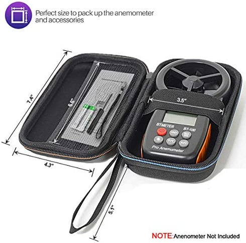 BTMETER Hard Travel Case Bag Protect BT-100 Series Handheld Anemometer
