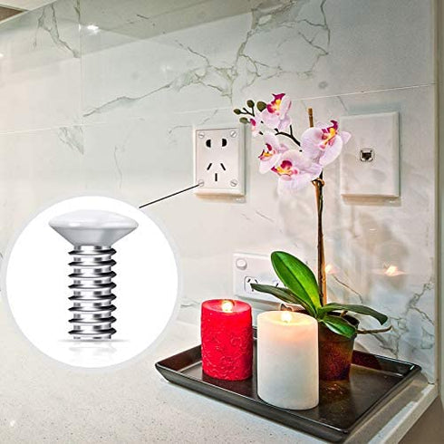 120 Pieces Wall Switch Plate White Screws 5/16 Inch Long 6-32 Thread Switch Cover Metal Panels Screws Oval Head Replacement Socket Screws Milling Slot Screws for Wall Light Switch Panels (White)