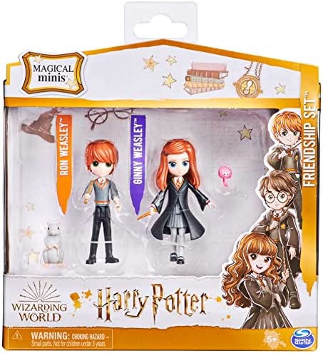 Wizarding World Harry Potter, Magical Minis Ron and Ginny Weasley Friendship Set with 2 Creatures, Kids Toys for Ages 5 and up