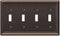 Amerelle 149T4DB Chelsea Wallplate, 4 Toggle, Aged Bronze