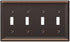 Amerelle 149T4DB Chelsea Wallplate, 4 Toggle, Aged Bronze