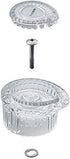 Moen 100710 Posi-Temp One-Handle Tub and Shower Replacement Knob Handle Kit, White and Chrome Knob Insert