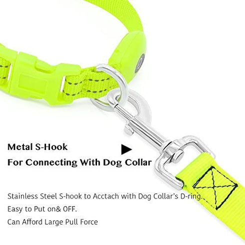 Illumifun LED Dog Leash, USB Rechargeable Pet Leash Glow in The Dark, 47.2inch Nylon Light Dog Leash for Your Dog Walking at Night (Green)