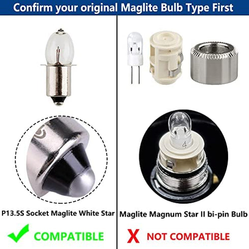 LudoPam Conversion Upgrade LED Bulb for 3 4 5 6 Cell C/D Maglite Flashlight