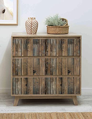 Distressed Wood Wallpaper Brown Wood Wallpaper Peel and Stick 17.71In X 118In Rustic Self Adhesive Faux Wood Contact Paper for Countertop Cabinet Shelf Drawer Vinyl Waterproof Removable Easy to Use