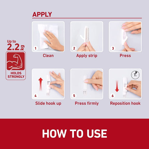 Command Large Utility Hook, White, 1-Hook, 6-Pack, Organize Damage-Free