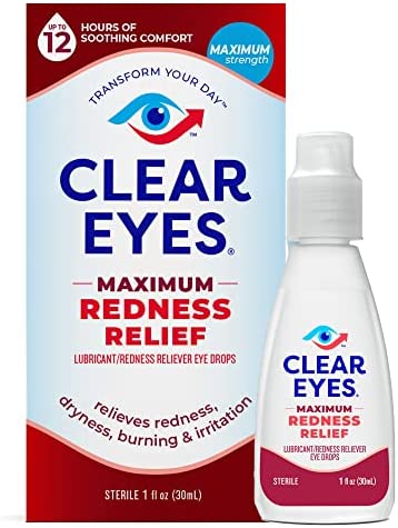Clear Eyes Maximum Redness Eye Relief Eye Drops, 1 Fl Oz, 3 Pack