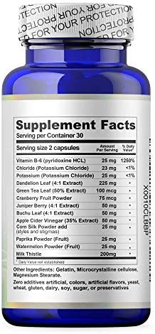 Skinny Feet Water Retention and Swelling Support – Reduces Overall Body Fluid Retention -Including Feet, Ankles, Legs, Hands. Natural Edema Supplement (60 Capsules).