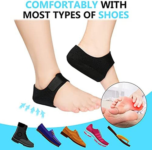 Heel Protectors, Gel Heel Cups, Heel Cushion Support for Plantar Fasciitis, Heel Pain, Achilles Tendinitis, Dry Cracked Heels, Heel Pads for Men & Women