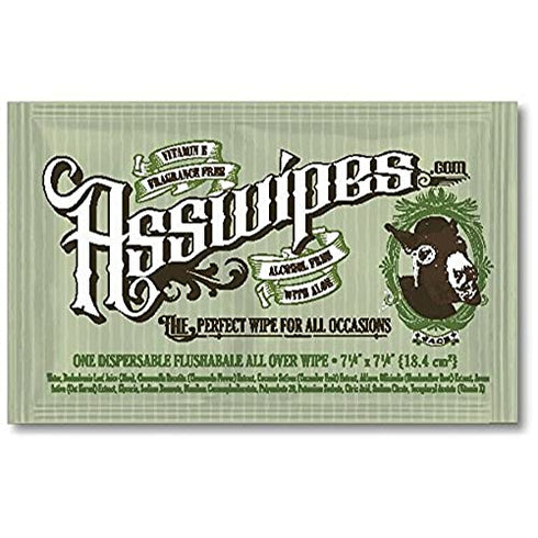Fresh Body FB Asswipes To Go Single Packets - Everyday Flushable Bathroom Wipes with Aloe and Vitamin E (15 packets)