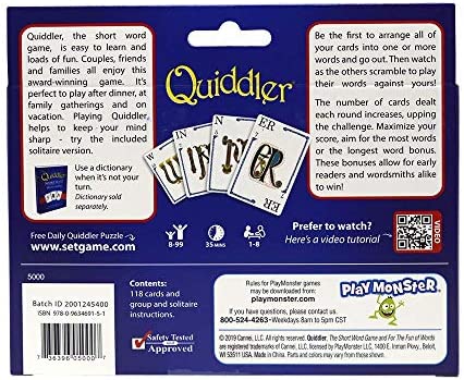 Quiddler — Card Game — Make Short Words With Cards to Win — For Family Game Nights — Ages 8+