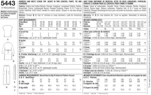 Simplicity Easy To Sew Men and Women's Scrubs and Doctor's Outfit Costume Sewing Pattern, Sizes XL-XXXL