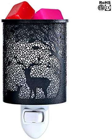ASAWASA Metal Wall-Plug Wax Melt Warmer,Electric Wax Burner Melter Fragrance Warmer Night lamp,for Home Bedroom Kitchen Garage Gifts Décor Aromatherapy Yoga (Deer)