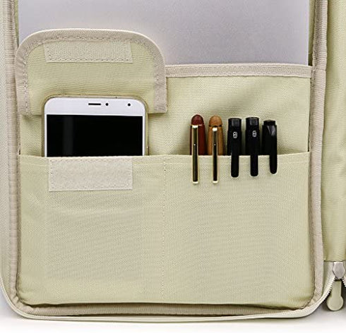BTSKY New Multi-Functional A4 Document Bags Portfolio Organizer-Waterproof Travel Pouch Zippered Case for Ipads, Notebooks, Pens, Documents (Dark Blue)