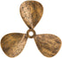 Nautical Ship Propeller Metal Home Wall Decor Distressed Finish, Bronze, brown, gold, 14"