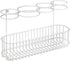 mDesign Metal Wire Cabinet/Wall Mount Hair Care & Styling Tool Organizer - Bathroom Storage Basket for Hair Dryer, Flat Iron, Curling Wand, Hair Straightener, Brushes - Holds Hot Tools - White