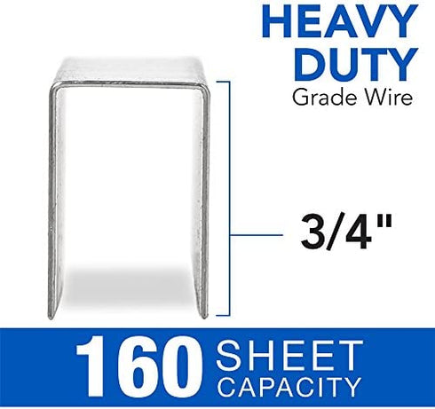 Swingline Staples, Heavy Duty, 3/4" Length, 160 Sheet Capacity, 100/Strip, 1000/Box, 1 Pack (35319) , Silver